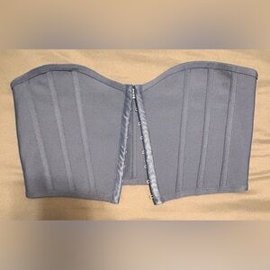 Blue Strapless Corset Top